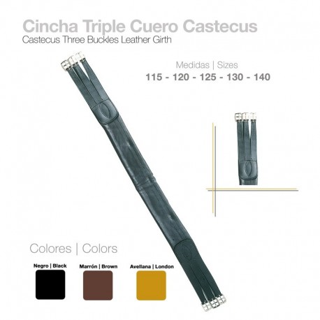 Cincha triple cuero Castecus