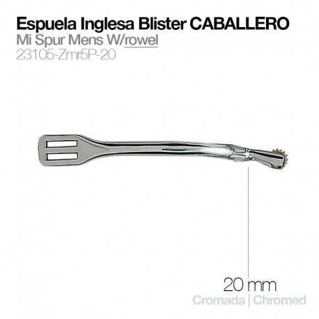 Espuela inglesa blister caballero gallo 20 mm