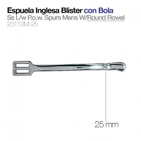 Espuela inglesa con bola blister gallo 25 mm