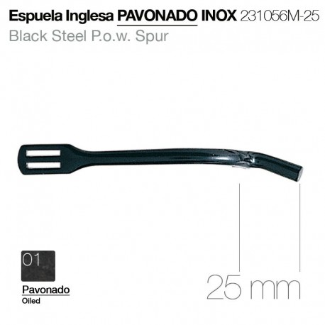 Espuela inglesa pavonado inox gallo 25 mm