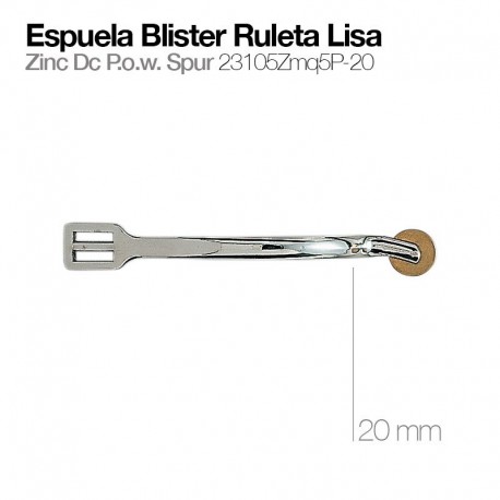 Espuela blister ruleta lisa gallo 20 mm