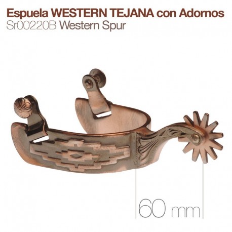 Espuela Western tejana con adornos