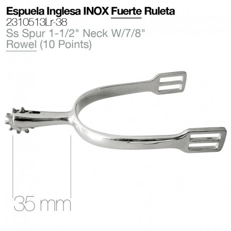 Espuela inglesa inox fuerte ruleta